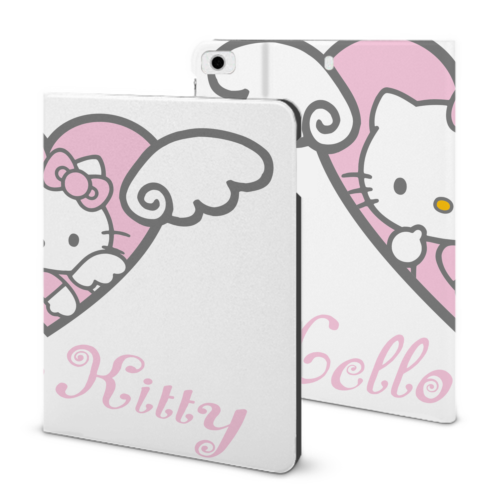 （画像用） Hello Kitty ハローキティ IPad ケース ブック型 PUレザー TPU 耐衝撃 軽量 薄型 ペン収納なし 全面保護 IPad 各モデル対応